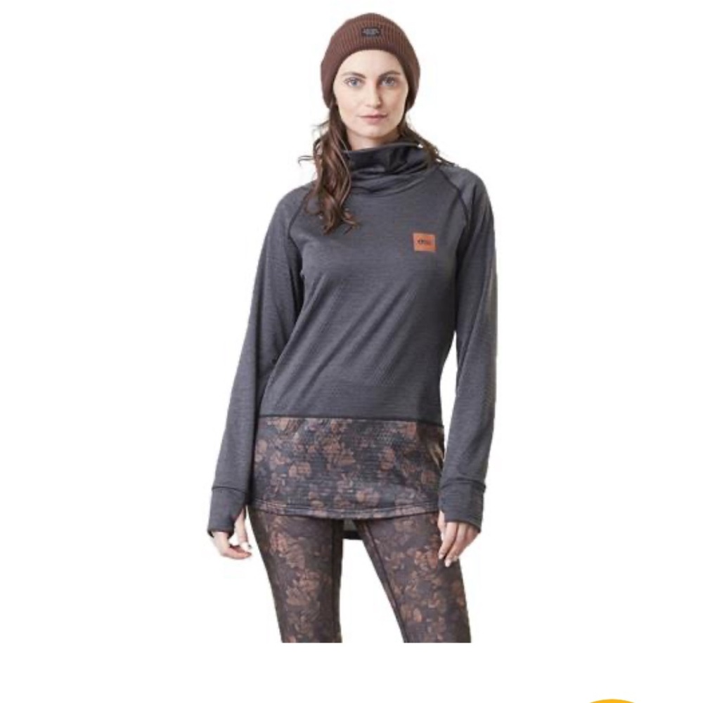 Black Picture Grid fleece long sweatshirt